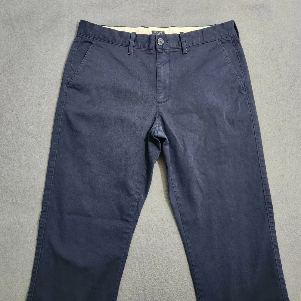 J. Crew Chino Pants Men 33X30 (34X29) Navy Flex Straight Leg